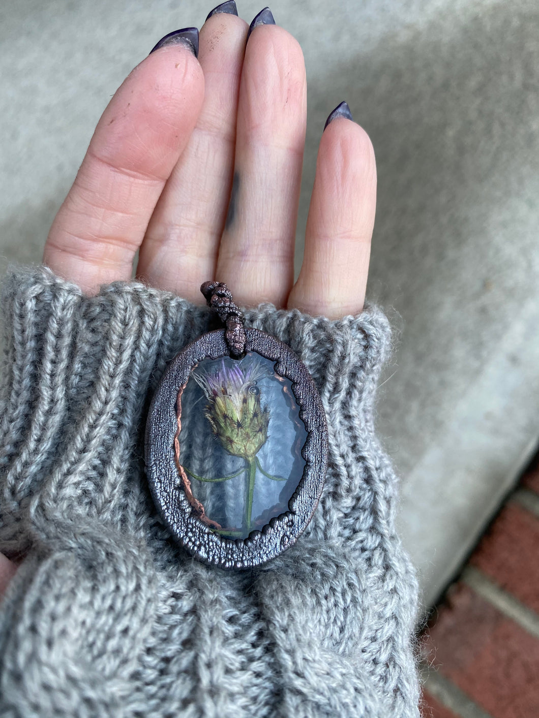 Purple Flower Pendant 2