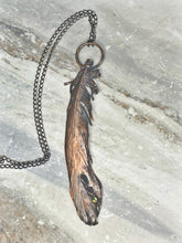 Load image into Gallery viewer, Feather Crossbody Necklace with gemstones

