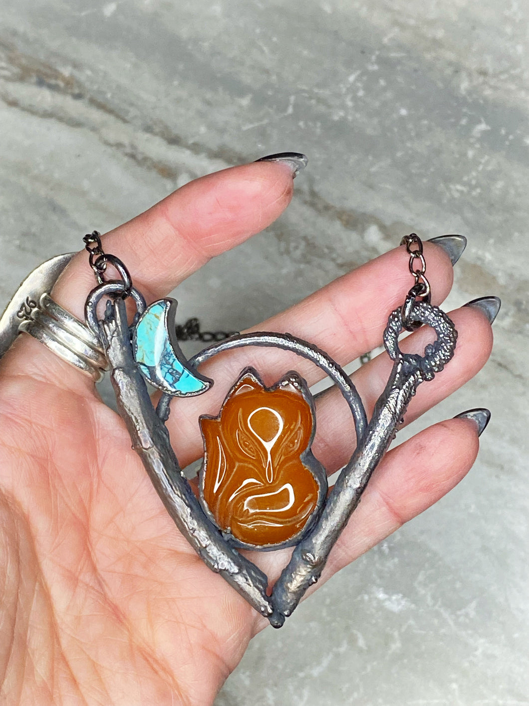 The Fox and the Moon Pendant