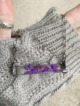Load image into Gallery viewer, Purple Flower Bar Necklace
