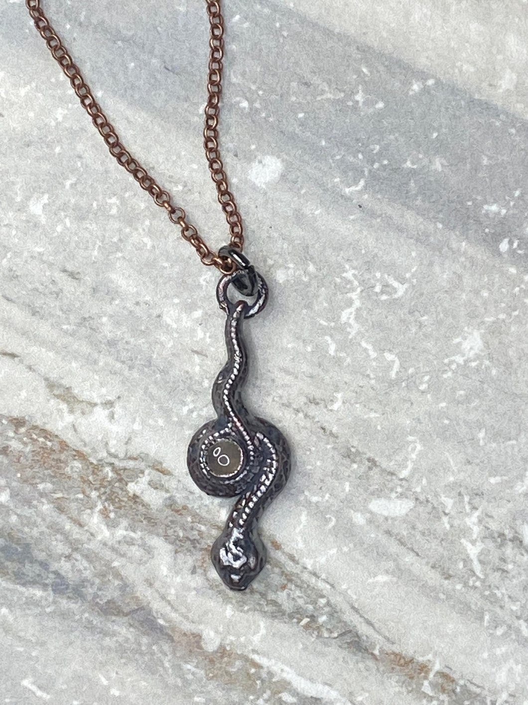 Snake Pendant with Rose Quartz