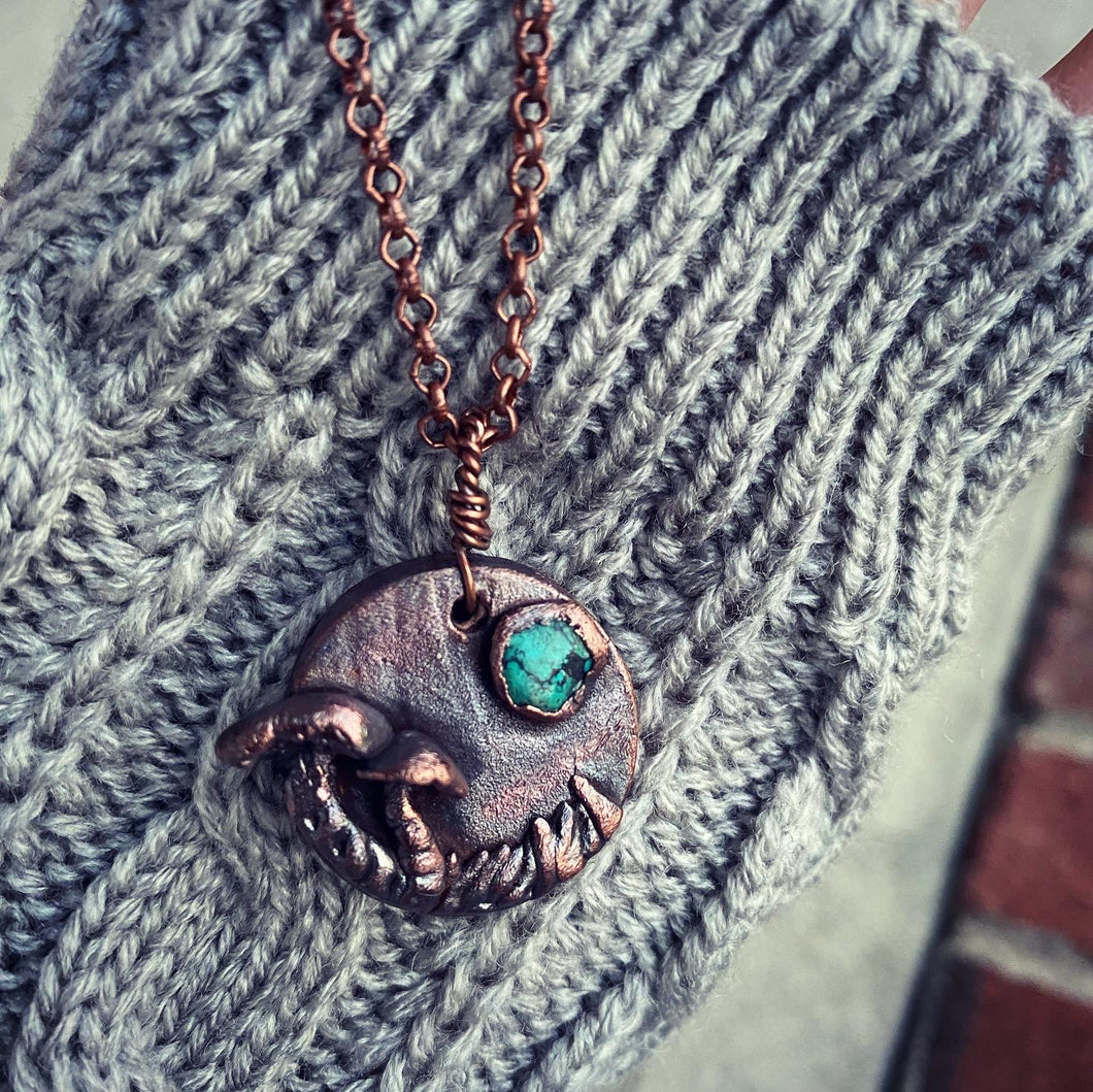 Mushrooms Under the Blue Moon Pendant