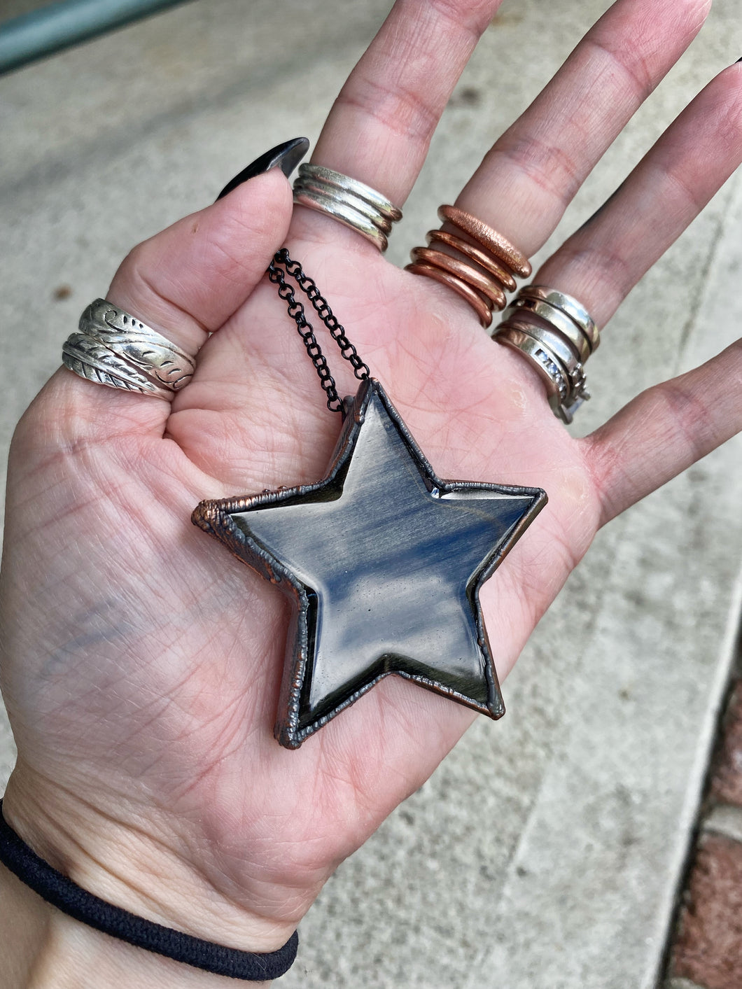Gold Sheen Obsidian Star Pendant