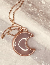 Load image into Gallery viewer, Rose Quartz Moon Pendant
