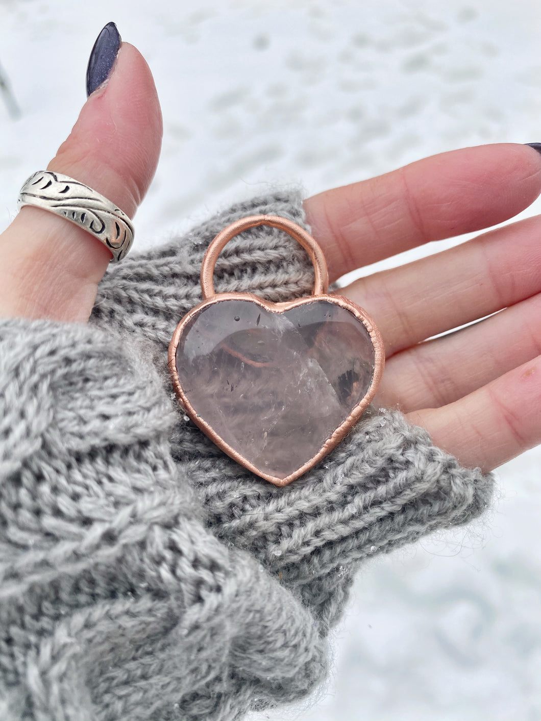 Rose Quartz Heart Pendant