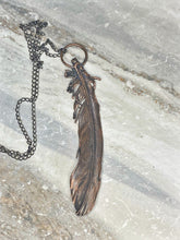 Load image into Gallery viewer, Feather Crossbody Necklace with gemstones
