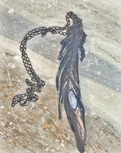 Load image into Gallery viewer, Moonstone Feather Pendant
